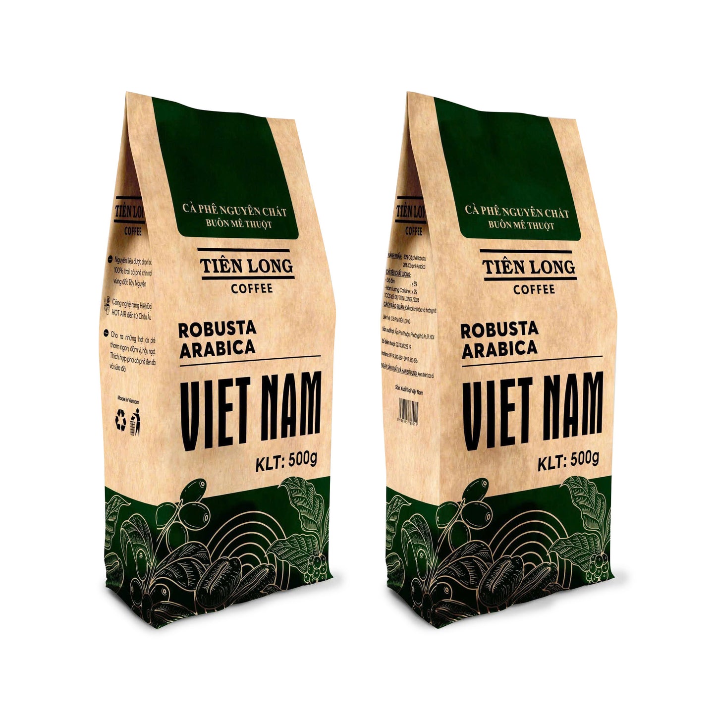 Cà phê Tiên long gói 500g